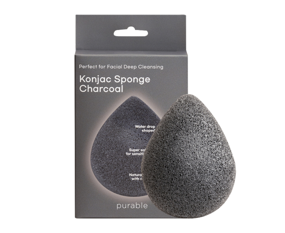 Sejas attīrīšanas līdzeklis ar kokogli Purable Konjac Sponge - Charcoal