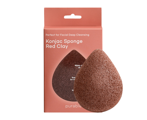 Sejas attīrīšanas sūklis ar sarkano mālu Purable Konjac Sponge - Red Clay